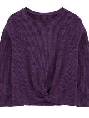 Carter's Cable Knit Sweater with Front Knot - Purple